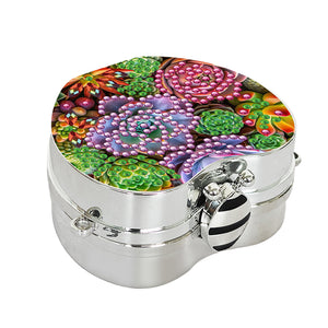 2Pcs Succulent Diamond Art Storage Case Rhinestone Jewelry Box 5D Diy Coin Purse