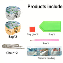 Load image into Gallery viewer, 2Pcs Succulent Diamond Art Storage Case Rhinestone Jewelry Box 5D Diy Coin Purse
