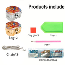 Load image into Gallery viewer, 2Pcs Succulent Diamond Art Storage Case Rhinestone Jewelry Box 5D Diy Coin Purse
