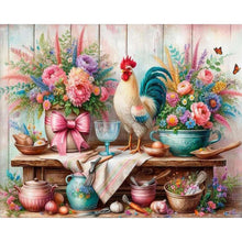 Load image into Gallery viewer, Retro Rooster In Kitchen 50*40CM(Canvas) Full Round Drill Diamond Painting
