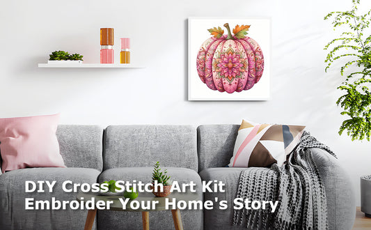 Mandala Pumpkin - Full 14CT Counted Cross Stitch 40x40CM - Yishu