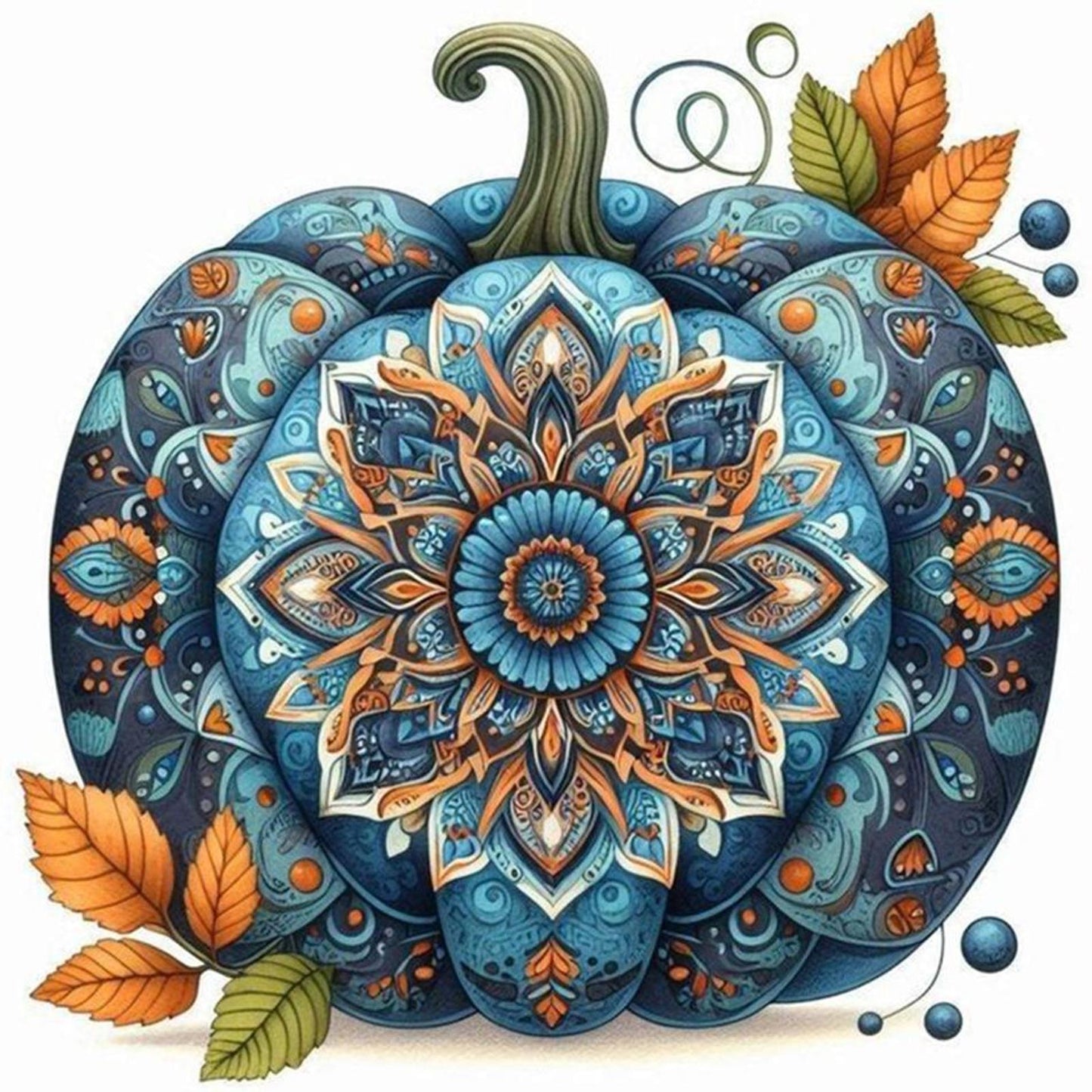 Mandala Pumpkin - Full 14CT Counted Cross Stitch 40x40CM - Yishu