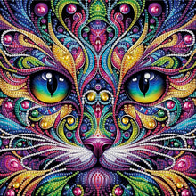 Load image into Gallery viewer, Colorful Cat 30*30CM(Canvas) Partial Special Shaped Drill Diamond Painting
