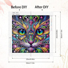 Load image into Gallery viewer, Colorful Cat 30*30CM(Canvas) Partial Special Shaped Drill Diamond Painting
