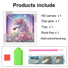 Load image into Gallery viewer, Flower Unicorn 30*30CM(Canvas) Partial Special Shaped Drill Diamond Painting
