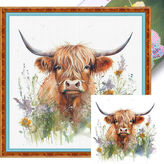 Yak - Full 11CT Stamped Cross Stitch 40x40CM - Huacan