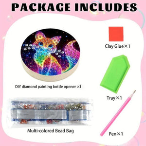 Wooden PET DIY Diamond Painting Magnets Jar Opener Kit Decorative Kitchen Tool