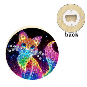 Wooden PET DIY Diamond Painting Magnets Jar Opener Kit Decorative Kitchen Tool