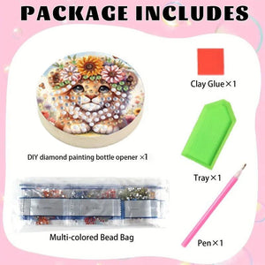 Wooden PET DIY Diamond Painting Magnets Jar Opener Kit Decorative Kitchen Tool