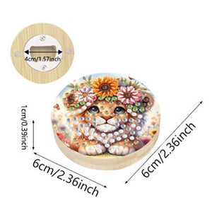 Wooden PET DIY Diamond Painting Magnets Jar Opener Kit Decorative Kitchen Tool
