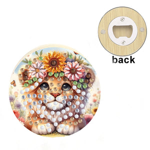 Wooden PET DIY Diamond Painting Magnets Jar Opener Kit Decorative Kitchen Tool