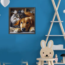 Load image into Gallery viewer, Cat And Dog 30*30CM(Picture) Full Round Drill Diamond Painting
