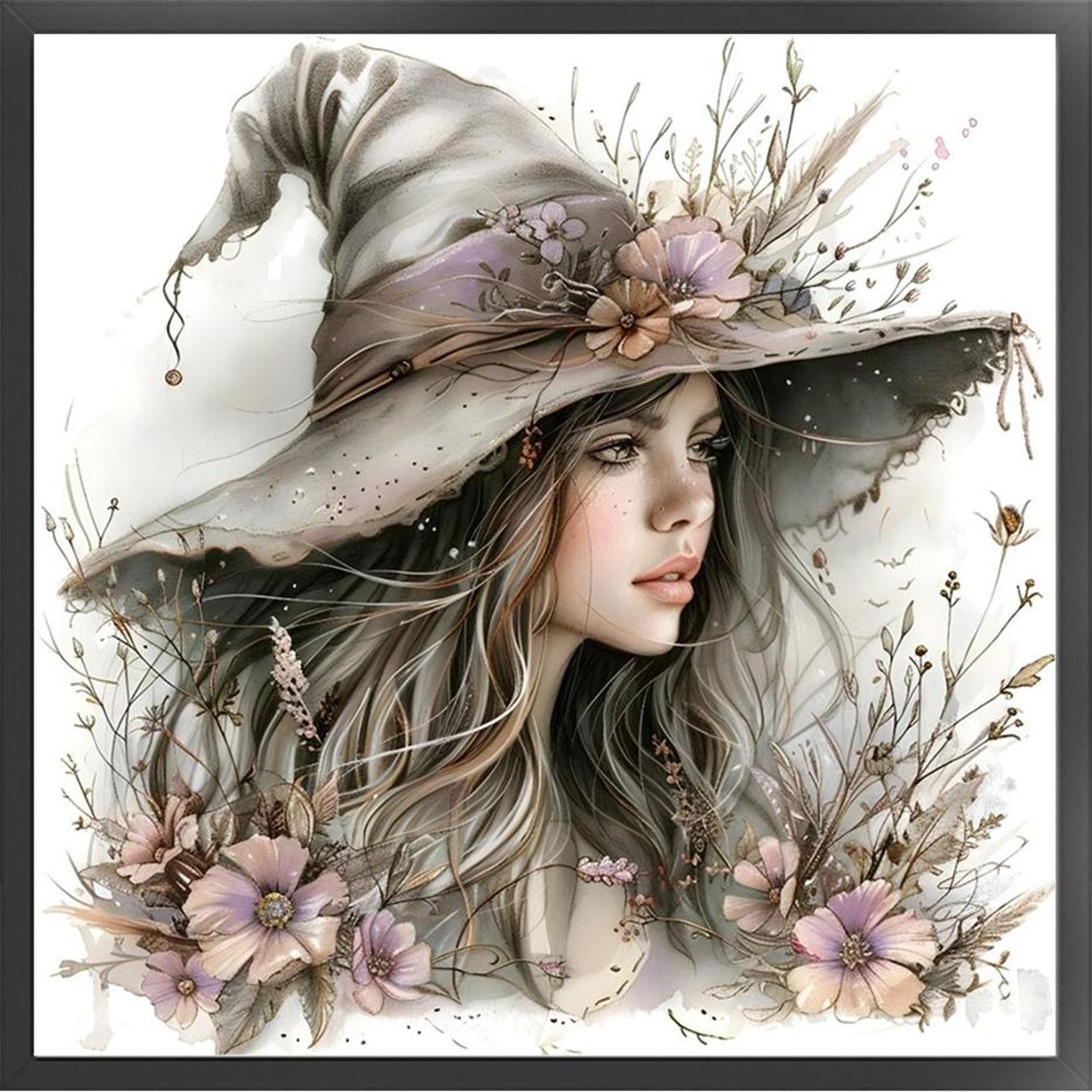 Halloween Witch - Full 11CT Stamped Cross Stitch 40x40CM - Huacan