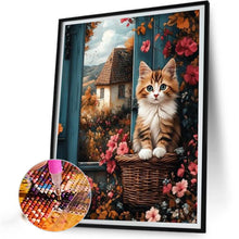 Load image into Gallery viewer, Window Cat 40*50CM(Canvas) Full Round Drill Diamond Painting
