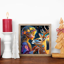 Load image into Gallery viewer, Deer Girl 30*30CM(Canvas) Partial Special Shaped Drill Diamond Painting
