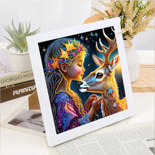 Load image into Gallery viewer, Deer Girl 30*30CM(Canvas) Partial Special Shaped Drill Diamond Painting
