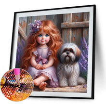 Load image into Gallery viewer, Cute Little Girl 40*40CM(Canvas) Full Round Drill Diamond Painting
