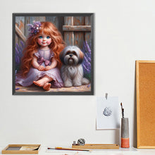 Load image into Gallery viewer, Cute Little Girl 40*40CM(Canvas) Full Round Drill Diamond Painting
