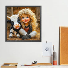 Load image into Gallery viewer, Cute Little Girl 40*40CM(Canvas) Full Round Drill Diamond Painting
