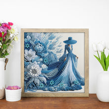 Load image into Gallery viewer, Elegant Hat Lady-Woman 30*30CM(Canvas) Partial Special Shaped Drill Diamond Painting
