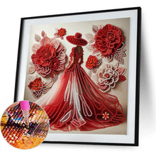 Load image into Gallery viewer, Elegant Hat Lady-Woman 30*30CM(Canvas) Partial Special Shaped Drill Diamond Painting
