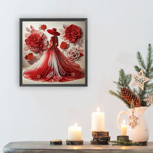 Load image into Gallery viewer, Elegant Hat Lady-Woman 30*30CM(Canvas) Partial Special Shaped Drill Diamond Painting
