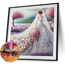 Load image into Gallery viewer, Wedding Dress Girl 30*30CM(Canvas) Partial Special Shaped Drill Diamond Painting
