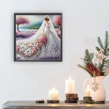 Load image into Gallery viewer, Wedding Dress Girl 30*30CM(Canvas) Partial Special Shaped Drill Diamond Painting
