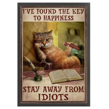 Load image into Gallery viewer, Vintage poster-reading cat-11CT Stamped Cross Stitch 40*60CM
