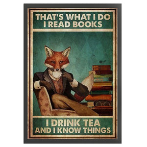 Vintage poster-fox gentleman-11CT Stamped Cross Stitch 40*60CM