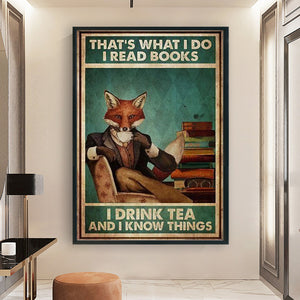 Vintage poster-fox gentleman-11CT Stamped Cross Stitch 40*60CM