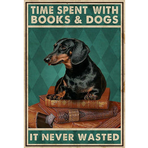 Vintage poster-dachshund-11CT Stamped Cross Stitch 40*60CM