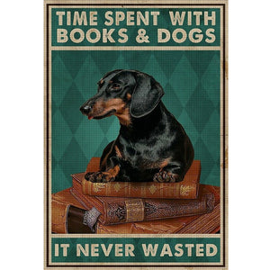 Vintage poster-dachshund-11CT Stamped Cross Stitch 40*60CM