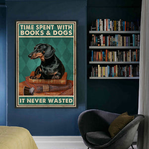 Vintage poster-dachshund-11CT Stamped Cross Stitch 40*60CM