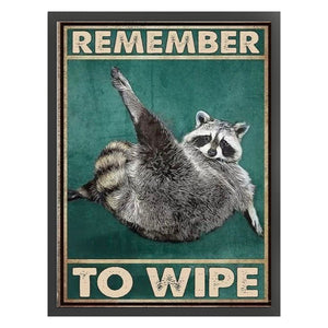 Vintage poster-raccoon-40*55CM  11CT Stamped Cross Stitch