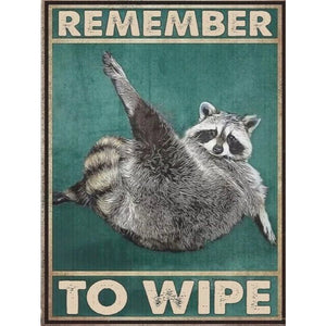 Vintage poster-raccoon-40*55CM  11CT Stamped Cross Stitch