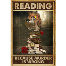 Load image into Gallery viewer, Vintage Poster-Owl Reading - 40*60CM 11CT Stamped Cross Stitch
