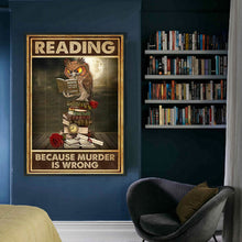 Load image into Gallery viewer, Vintage Poster-Owl Reading - 40*60CM 11CT Stamped Cross Stitch
