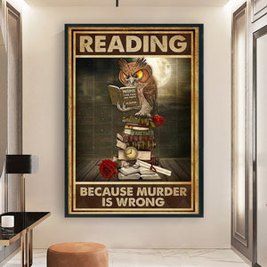Vintage Poster-Owl Reading - 40*60CM 11CT Stamped Cross Stitch