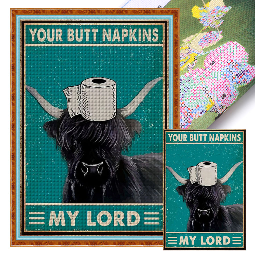Vintage Poster - Yak Going To The Toilet - 40*60CM 11CT Stamped Cross Stitch