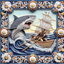 Load image into Gallery viewer, Shark 30*30CM(Canvas) Partial Special Shaped Drill Diamond Painting
