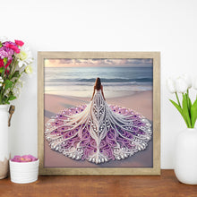 Load image into Gallery viewer, Gorgeous Skirt Girl 30*30CM(Canvas) Partial Special Shaped Drill Diamond Painting
