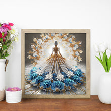 Load image into Gallery viewer, Gorgeous Skirt Girl 30*30CM(Canvas) Partial Special Shaped Drill Diamond Painting
