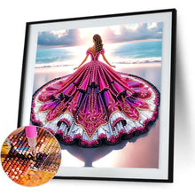 Load image into Gallery viewer, Gorgeous Skirt Girl 30*30CM(Canvas) Partial Special Shaped Drill Diamond Painting
