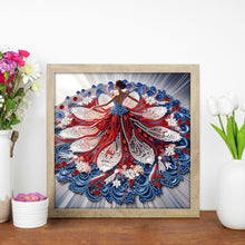 Load image into Gallery viewer, Gorgeous Skirt Girl 30*30CM(Canvas) Partial Special Shaped Drill Diamond Painting
