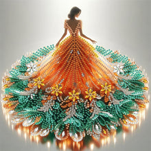 Load image into Gallery viewer, Gorgeous Skirt Girl 30*30CM(Canvas) Partial Special Shaped Drill Diamond Painting
