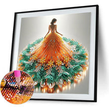 Load image into Gallery viewer, Gorgeous Skirt Girl 30*30CM(Canvas) Partial Special Shaped Drill Diamond Painting
