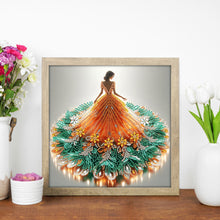 Load image into Gallery viewer, Gorgeous Skirt Girl 30*30CM(Canvas) Partial Special Shaped Drill Diamond Painting
