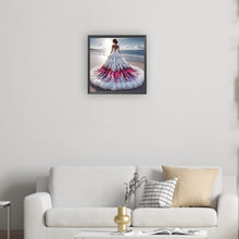 Load image into Gallery viewer, Gorgeous Skirt Girl 30*30CM(Canvas) Partial Special Shaped Drill Diamond Painting
