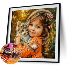 Load image into Gallery viewer, Cute Little Girl 40*40CM(Canvas) Full Round Drill Diamond Painting
